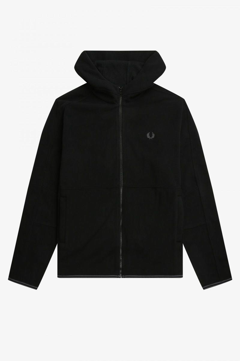 Geaca Barbati Fred Perry Polar Fleece Cu Glugă Track Negrii | RO 1233TCEV